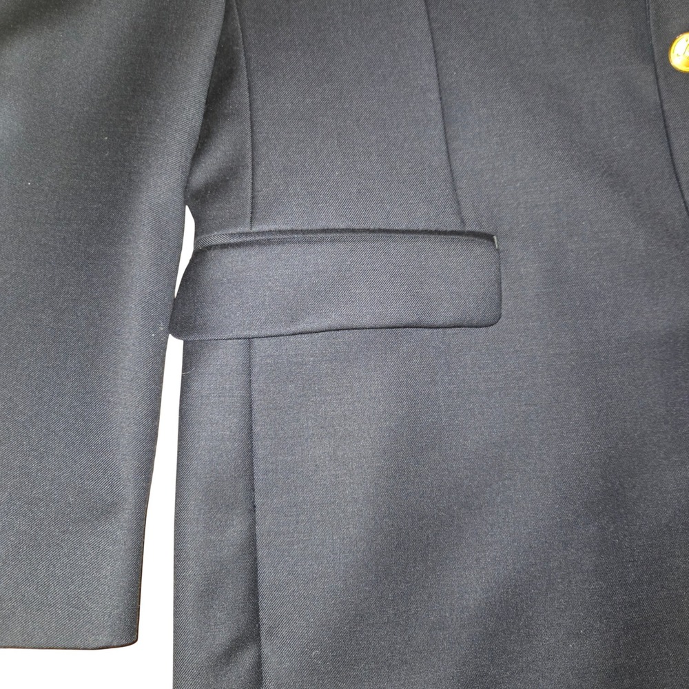 Lauren Ralph Lauren Blazer Mens 42L Navy Blue Wool Gold Crest Button Jacket - Picture 5 of 14